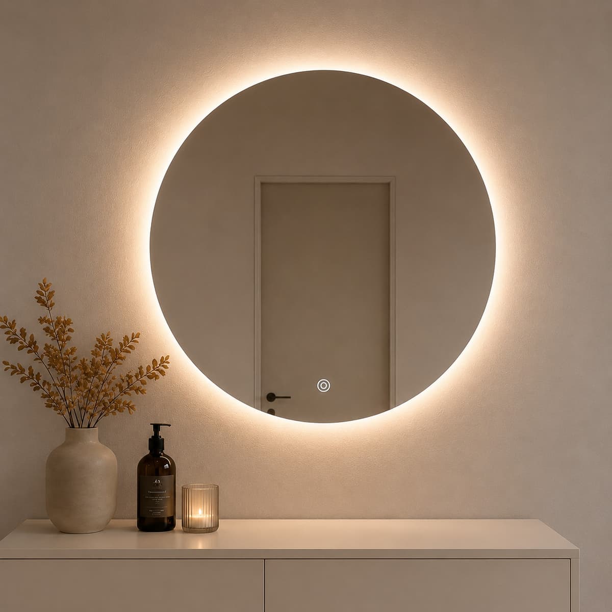 מראה עגולה לד דגם "Light"